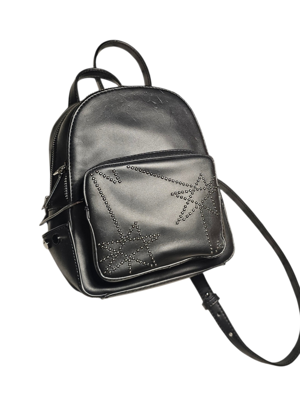 Juicy Couture Black Star-Stud Mini Backpack Or Cross Body Purse